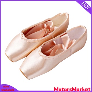 [motorsmarketsfc] Girls Womens Dance Shoe Ballet Pointe Slippers Flats Shoes with RibbonsGymnastics Performance Training Dancewear, EU