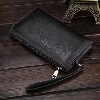 Jeep Men's Clutch Leather Leather Multi-function Card Holder Long Wallet (6)