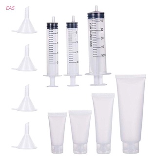 Eas 24 Pack 20/30/50/100ml plástico exprimir tubos cosméticos con tapa Flip, 4 embudos, (1)