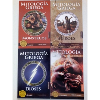 Paquete 4 Libros ilustrados de Mitología griega: Héroes Dioses Monstruos Tragedias