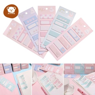 ALEGRIA Stationery Planner Stickers Kawaii Memo Pad Paper Sticker Bookmarks Office School Supplies Masking Adhesive Sticky Notes