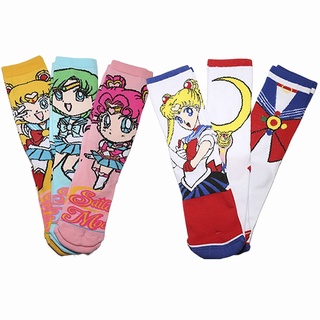 Calcetas personajes Sailor Moon 3 pares calcetines calidad Largo 3/4
