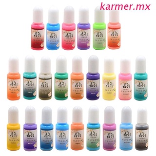 kar1 24 colores epoxi pigmento opaco resina líquida colorante no tóxico resina epoxi macaron tinte color sólido resina líquida kit de tinte