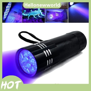 potente linterna uv antorcha ultra violeta luz de camping lámpara aa batería 9 led linterna para