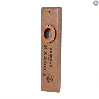 Wooden Kazoo Musical Instrument Ukulele Guitar Partner Wood Harmonica with Metal Box for Music Lover