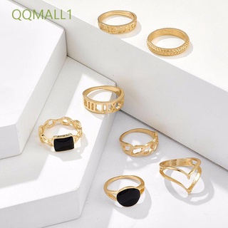 Qqmall1 set De anillos con cadena De Metal con piedras Preciosas/piedras Preciosas con pedrería
