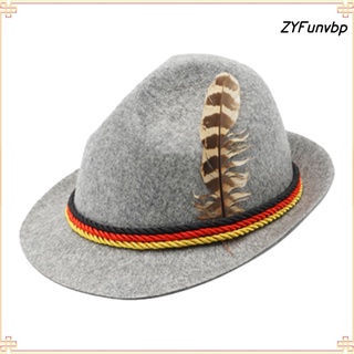 1920s clásico sombrero fedora con pluma extraíble oktoberfest estilo de fantasía disfraz trilby unisex invierno derby sombrero