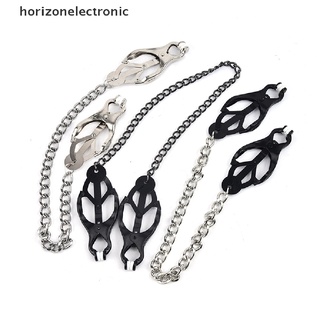 [horizonelectronic] Pinzas de cadena para juguetes sexuales/hojas/estimulador de Metal de dos cabezas/pezón para mujeres/Clips de Metal calientes