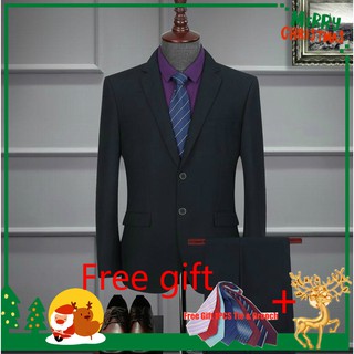 [nuevo estilo]Chamarra + pantalones+tarta: traje de baile de boda masculino de doble botón traje slim fit esmoquin hombres formal ropa de trabajo de negocios trajes
