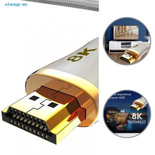 alwayg cable de vídeo ligero 1/1,5/2/3 metros 8k/60hz proyector cable de vídeo confiable para portátil