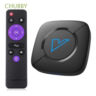 CHUBBY 4K Set Top Box Soporte 1080p WiFi Media Player Smart TV Box 2.4G / 5G WIFI Equipos de video Dual Wifi Android 10 4GB 32GB Reproductor multimedia V6 TV Box