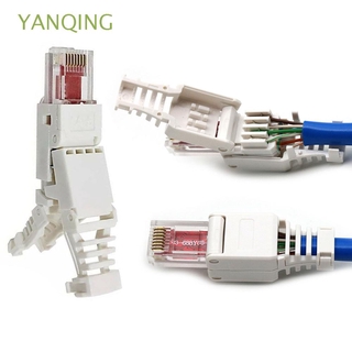 yanqing conector portátil sin crimpado cat6 rj45 conectores poe 8p8c sin herramienta cctv cable ethernet cabeza de cristal/multicolor
