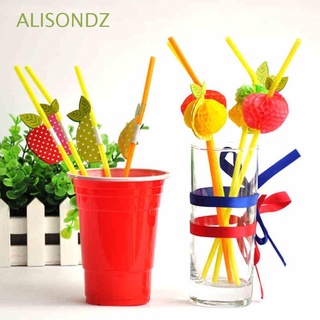 Alisondz popote Multicolor popote cóctel beber barbacoa 3D creativo surtido tema piscina fruta/Multicolor