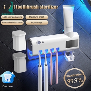 Antibacterias UV cepillo de dientes titular automático dispensador de pasta de dientes limpiador hogar accesorios de baño conjunto (1)