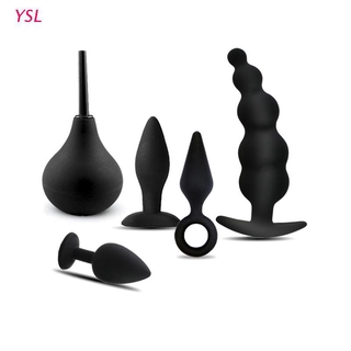 YSL 5Pack Silicone Enema Bulb Adult Butt Anal Plug Kit Six Toys for Couples Kit Sex Toys for Men Women Beginner Set