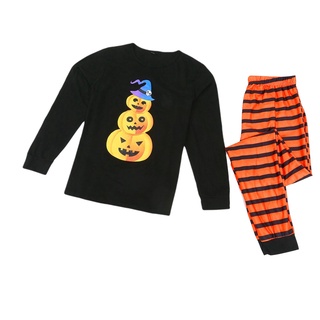 lolq-halloween padre-hijo ropa de dormir traje, casual de manga larga tops+stripe