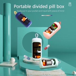 caja de pastillas portátil 3 compartimentos pastillas caja de almacenamiento medicina compacta caja sellada ac
