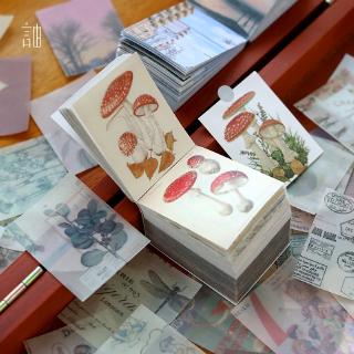 Suuuny 400 Pcs Vintage Art Handwritten Material Paper Creative Handbook Diary DIY Decorative Base Paper