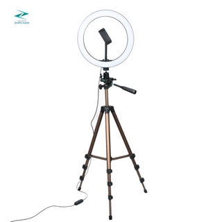10 Inch Selfie Ring Light with 50 Inch Tripod Stand & Phone Holder for Makeup Live Stream, LED Camera Ring Light with Remote Shutter