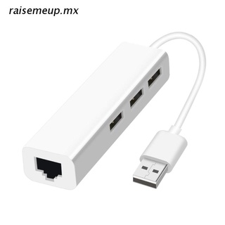 r.mx USB 2.0 Hub USB Splitter 3 Port Multiple Expander Lan Network Card USB to Ethernet Adapter, for PC Computer Laptop