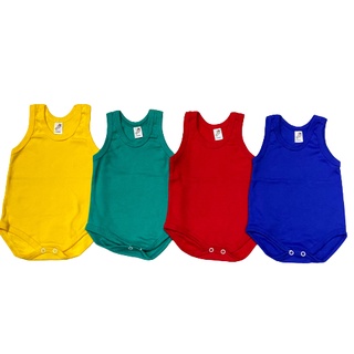Set de 4 Pañaleros o bodies tipo camiseta en colores fuertes y vibrantes para BEBÉS