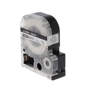 Run Black on White etiqueta cinta Compatible Epson etiqueta cintas 9 mm para LW-300 LW-400 (5)