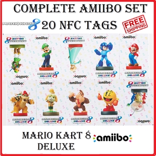Mario Kart 8 Deluxe Amiibo Super Smash Brothers NFC tarjetas 20 piezas