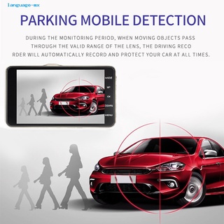 language.mx Hidden Car Dashcam Wide Angle Dual Lens Dashcam 24H Parking Monitoring for Vehicles