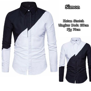 Bps camisas hombre SIMON combinación de ropa de hombre blanco y negro