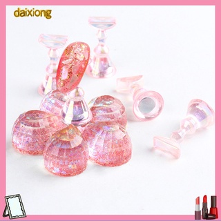 Daixiong - soporte de uñas postizas en forma de flor, acrílico, manicura, práctica de entrenamiento, soporte para mujer