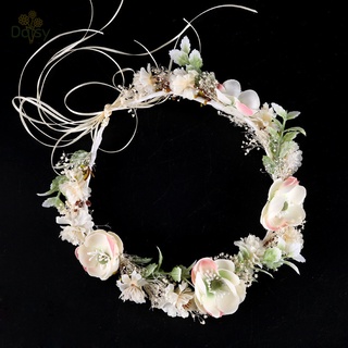 Flor blanca corona de boda corona de pelo Floral diadema guirnalda flash