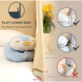 Bedrail SKIDA - 120 cm de altura Extra = valla para cama de bebé, colchón, protector de cama (6)