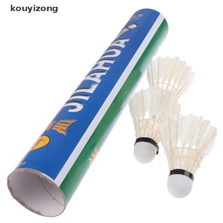 [kouyi2] 12 piezas de plumas de ganso blanco bádminton deporte volantes durable bola de entrenamiento mx31