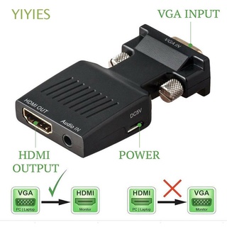 YIYIES Práctico Adaptadores Full HD 1080P Convertidor VGA a HDMI Entrada VGA Con audio Salida HDMI para PC portátil Video adaptador/Multicolor