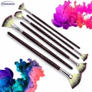RE 6pcs/set Fan shaped Nylon Hair Paint Brush Gouache Watercolor Painting Drawing Painting Brushes Art Supplies