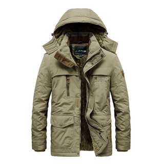 nueva Chamarra de invierno caliente de lana forro hombre chaquetas abrigos outwear nieve cortavientos masculino parka abrigos cuello de piel con capucha hombres (5)