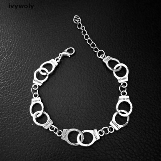 Ivywoly Fashion Punk Freedom Handcuffs Bracelet Lover Couple Chain Bangle Jewelry Gift MX