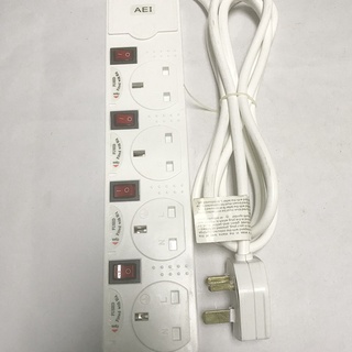 SHIBEL Plug and Play UK Plug Home 4 / 6 Gang 3 m Toma de corriente Cable de extensión Profesional Switch Cargador Cable de electricidad Faja electrica (7)