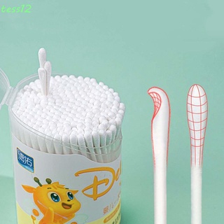 TESS12 Soft Disposable Cotton Swab Newborn Cotton Buds Cotton Pads Belly Button Nose Cleaning Baby Care Tool 200 Pcs/set Double Head Paper Sticks