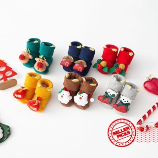 caja de regalo de navidad bebé en tubo zapatos y calcetines gruesos de dibujos animados antideslizantes calcetines de los niños calcetines i5d8