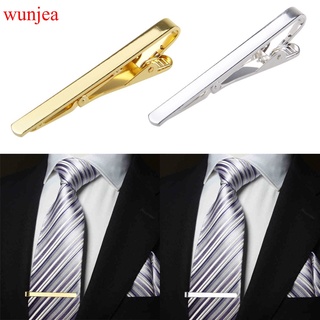 WUNJEA Moda Hombres Metal Plata Oro Simple Corbata Broche Clip Abrazadera Pin (1)