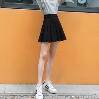 Falda corta falda plisada primavera y verano falda negra de cintura alta verano (6)