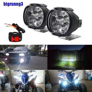 [más grande] 2 piezas 6 led blanco faro de motocicleta luz Spot DRL conducción antiniebla lámpara impermeable Gig