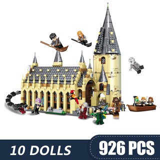 926pcs pequeños bloques de construcción ladrillos compatibles legoe harry potter hogwarts gran salón castillo juguetes regalo para niños niños niñas conjunto modelo diy