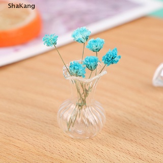 Skmy 1:12 casa de muñecas miniatura jarrón de vidrio transparente tarro de almacenamiento maceta decoración del hogar SKK