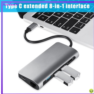 USB C Hub 8-in-1 Aluminum Alloy 4K Type-C to HDMI Ethernet SD/Micro Card Reader USB 3.0 Multi Port Adapter