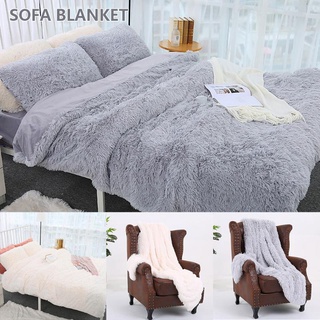 Manta de lana de terciopelo con funda de almohada Queen colcha sofá tela de Color sólido de franela Coral Super acogedora