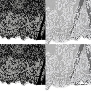 warmharbor rústico pestañas floral encaje mantel vintage negro blanco malla tul cuadrado mesa cubierta superior para boda fiesta decoración