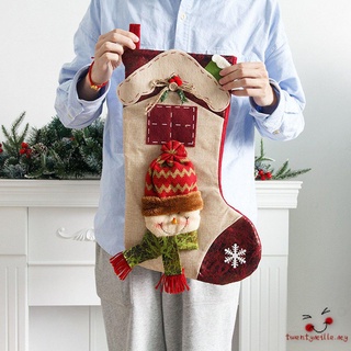 [navidad] Calcetines de navidad bolsa de regalo de muñeco de nieve DIY grande calcetines de navidad bolsa de caramelo