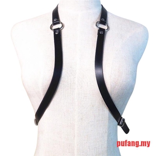 pg- - arnés de cuero ajustable para hombre, diseño de pecho, cinturón punk fancy (4)